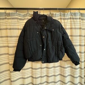 Free People oversized cropped puffer coat